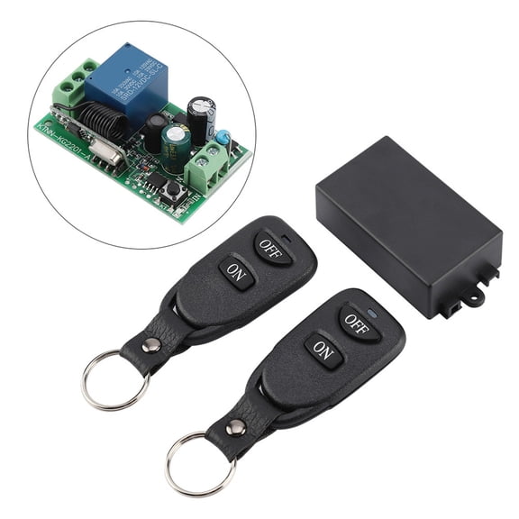 Xirurus AC 220V 1CH Wireless Remote Control Switch Relay Receiver Module with 2 Transmitters 433MHZ for Lights & Motors