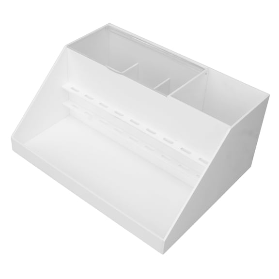 Xirurus Acrylic Eyelash Extension Compartment Box Dustproof 9 Holes Organizer Display Case for Makeup Beauty Tools Storage Home Salon Use White 10.5 In