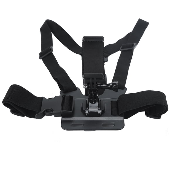 Xirurus Adjustable Chest Mount Harness for Action Cameras and Smartphones - Compact and Lightweight Hands-Free Recording Bracket for Outdoor Sports, Vlogging, and Hiking (Black)