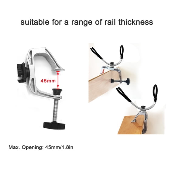 Xirurus Adjustable Clamp-On Boat Fishing Rod Holder, Removable Rotary Fishing Pole Rack for Kayak and Boat (9.8 inches / 25 cm Length)