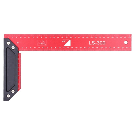 Xirurus Aluminum Framing Woodworking Squares High Accuracy L Scribing Ruler with Laser Scale for Carpenter 300mm / 11.81 inches[cite: 1]