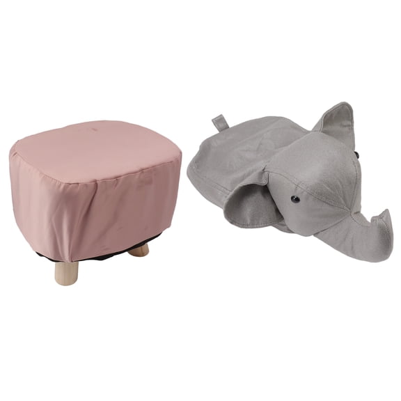 Xirurus Animal Footstools Elephant Shaped Slip Resistant Silent Comfortable Stable Multi Purpose Cute Stool for Kids Light Gray Decor Playroom Furniture
