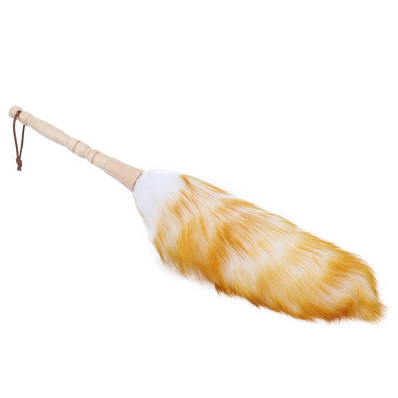 Xirurus Anti-Static Soft Wool Duster with Natural Bamboo Wooden Handle, 19.7 inches / 50 cm Manual Dust Cleaner for Household Furniture and Office Surfaces