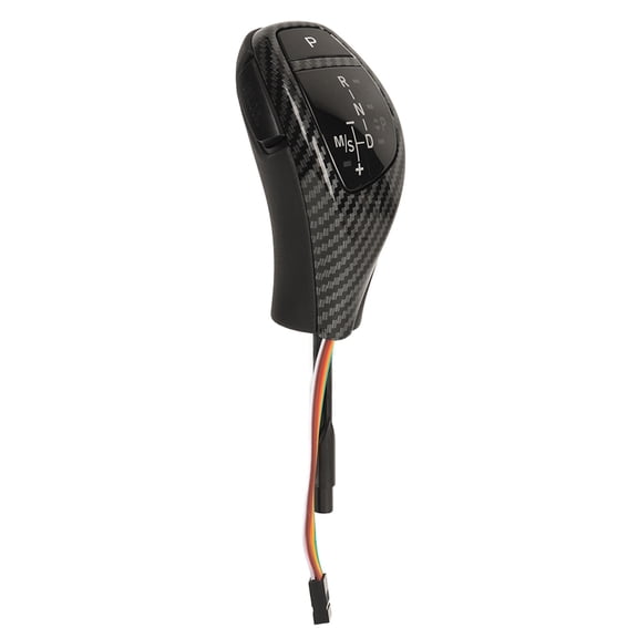 Xirurus Automatic Gear Shift Knob Red Start Button LED Electronic Car Lever Handle Shifter Head Fit For BMW 5 Series E60 E61 Carbon Fiber Style 9.06 inches / 23.0 cm