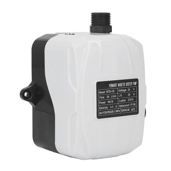 Xirurus Automatic Water Booster Pump High Lift 180W for Kitchen Sink Shower Plumbing Systems, Includes DC24V Power Adapter, 35L/min Flow Rate, IP56 Protection