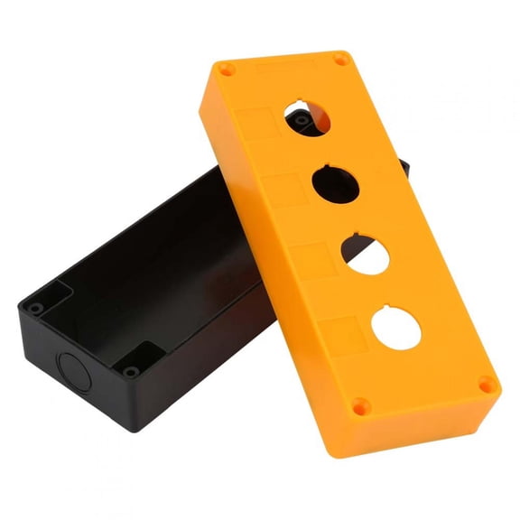 Xirurus BX4 22mm Four Holes Push Button Switch Control Protective Box Case, Waterproof Flame-Retardant ABS Electrical Enclosure for Field Control & Signal Indication (Yellow) 7.87 inches / 20 cm