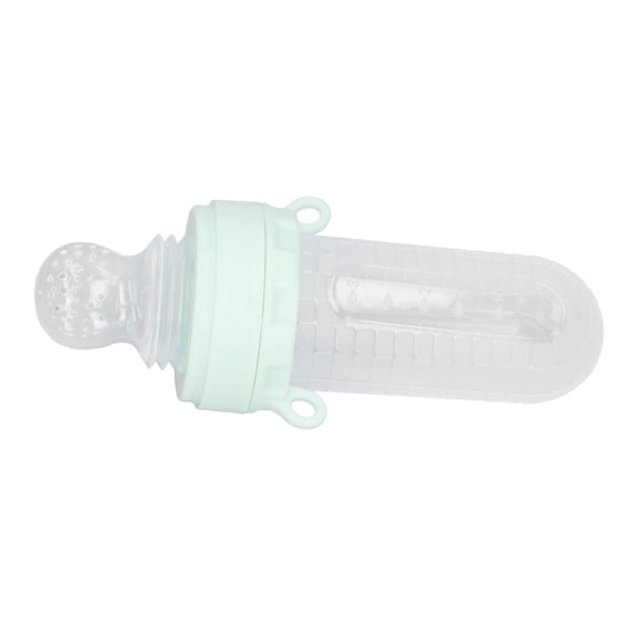 Xirurus Baby Food Feeder & Soft Silicone Squeeze Spoon, Fruit Pacifier Feeder for Infants (Mint Green) - 7.48 in / 19 cm Teething Relief Toy
