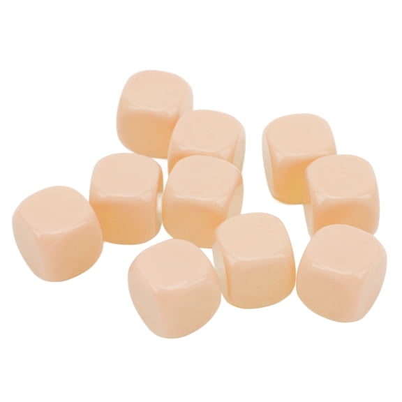 Xirurus Beige 30PCS Fun Blank Dice Set DIY Puzzle Round Corner 6 Sided Dice for Board Games Math Learning (15x10x3 cm / 5.9x3.94x1.18 inches)