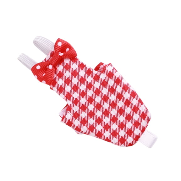 Xirurus Bird Diaper Adjustable Red Grid Pattern Parrots Pilot Suit for Macaw Budgies Parakeet, XS