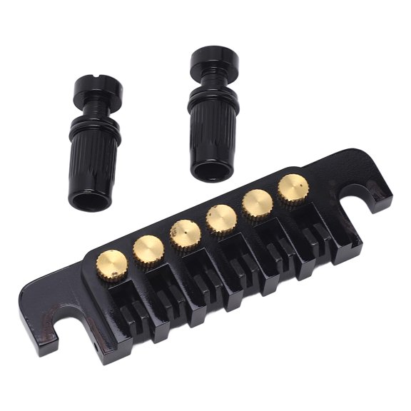 Xirurus Black Electric Guitar Bridge Tailpiece Reversible Wrap Around Saddle Bridge Stop Bar Tailpiece Replacement Part for LP EPI Style Guitars (5.12 in / 13 cm)
