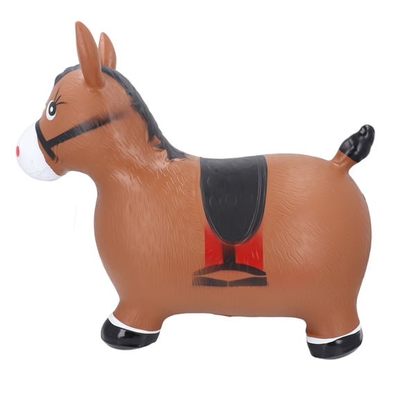 Xirurus Bouncy Horse Hopper Brown Inflatable Jumping Ride On Bouncing Animal Toy for Kids Toddlers Children Boys Girls 21.7 inches / 55 cm