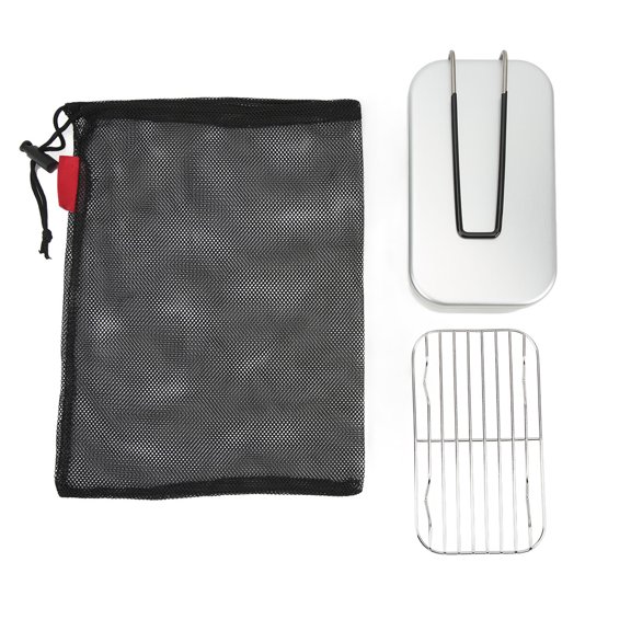 Xirurus Camping Lunch Box Steaming Rack Set Foldable Handle Aluminum Alloy Bento Box For Picnic Hiking Fishing Outdoor Backpacking Gear Cookware (6.3x3.7x2.4 inches / 16x9.5x6 cm)