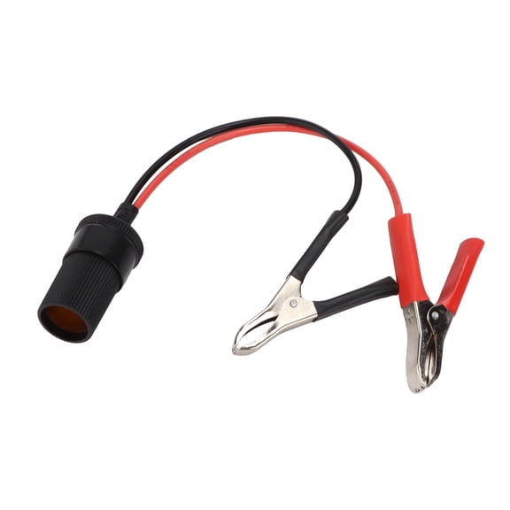 Xirurus Car Battery Clamp Cable Clip-On Insulated Jumper Wire Extension Cord for Cigarette Lighter DC 12V-24V Power Socket Adapter for Motorcycles Boats Ride Mowers Tractors
