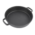 thumbnail image 1 of Xirurus Cast Iron Dutch Oven Pot Dual Loop Handle 9.84 Inches Uncoated Flat Bottom for Soup Stew Frying Pancake Induction Compatible Kitchen Cookware Black, 1 of 9