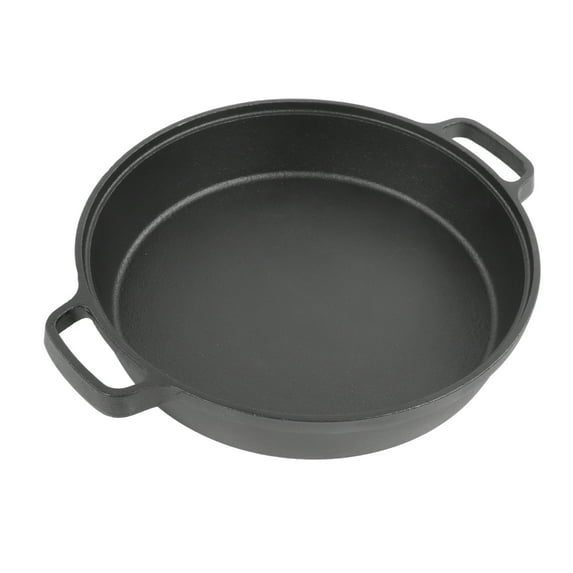 Xirurus Cast Iron Dutch Oven Pot Dual Loop Handle 9.84 Inches Uncoated Flat Bottom for Soup Stew Frying Pancake Induction Compatible Kitchen Cookware Black