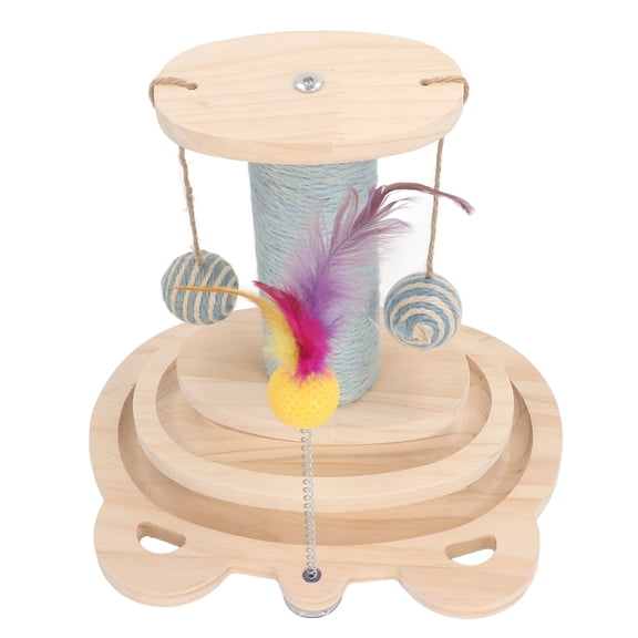 Xirurus Cat Scratching Post Versatile Sturdy Interactive Climbing Tree Turntable Toy for Indoor Cats Home Entertainment (12.6 inches / 32 cm)