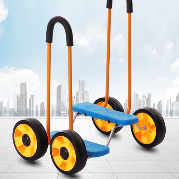 Xirurus Children's 4-Wheel Yellow Balance Bike for Toddlers Sensory Training Ride-On Toy Safe Stable No-Pedal Bicycle 13.8 x 16.9 x 21.7 inches / 35x43x55 cm