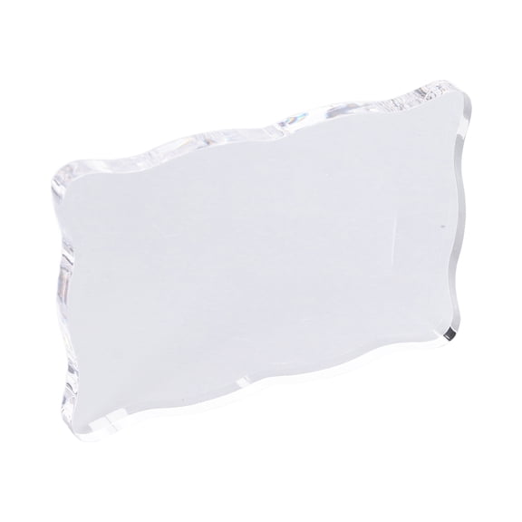 Xirurus Clear Acrylic Stamp Block Acrylic Handle Curved Edge Backing Plate Transparent Rubber Stamp for DIY Craft Grid Essential Stamping Tool 3.94 x 5.91 inches / 10 x 15 cm