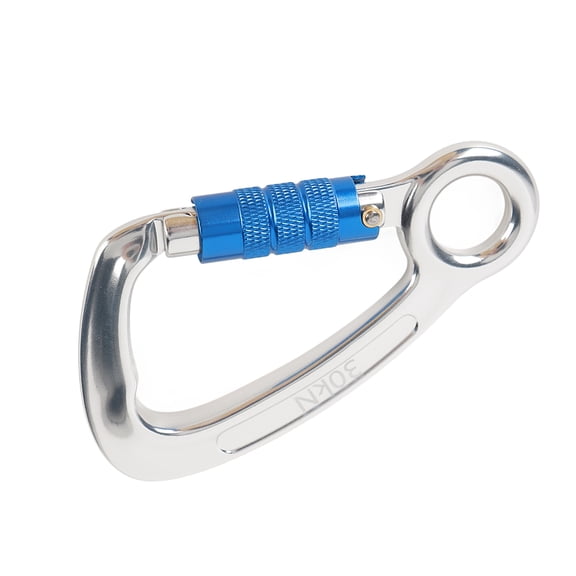 Xirurus Climbing Carabiner Auto Lock Safe Large Opening 30KN Captive Eye D-Shaped Carabiner for Mountaineering Rock Climbing High Altitude Work, 5.51 inches / 14 cm, Silver