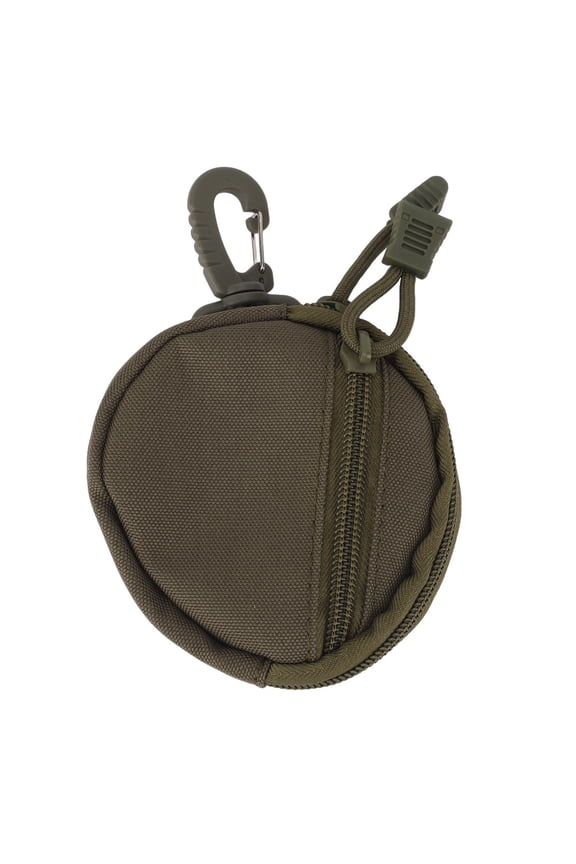 Coin Pouch & Keychain, Large Capacity Green Zipper Wallet, Durable Canvas with Lanyard, Drop-Proof Fashion Sporty Style