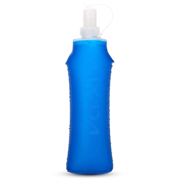 Xirurus Collapsible Water Bottle with Filter 500ML / 17oz Soft Flask Portable Foldable Kettle Lightweight Hydration Gear for Camping Hiking Running Travel Sports and Outdoors Blue