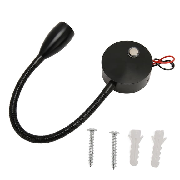 Xirurus Compact Gooseneck Bed Light with USB & Type‑C Charging, 3‑Color Adjustable, Touch‑Control, Soft LED for RV, Camping & Boats