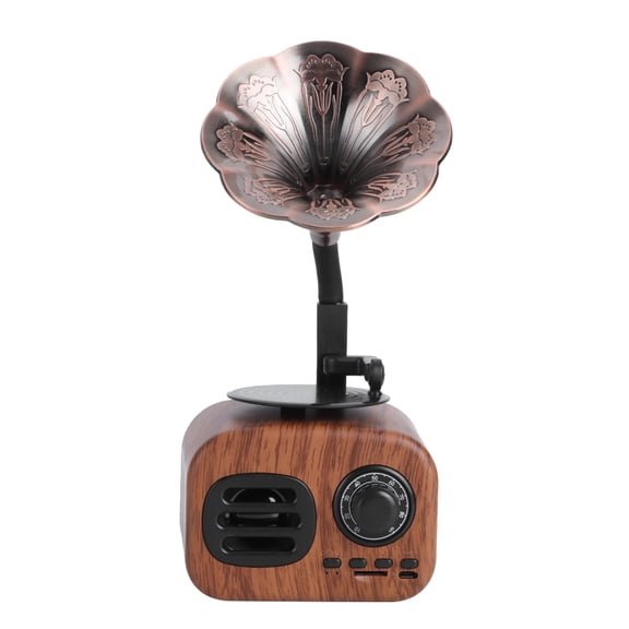 Xirurus Creative Retro Bluetooth Speaker Portable Wireless Music Player Walnut Desktop Phonograph