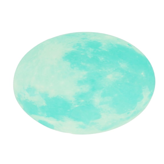 Xirurus Cyan Green Light Glowing Moon Design Fluorescent Wall Sticker Self Adhesive Decorative Decal 7.9 Inches / 20 cm Glow In The Dark PVC Decor for Home Room Window