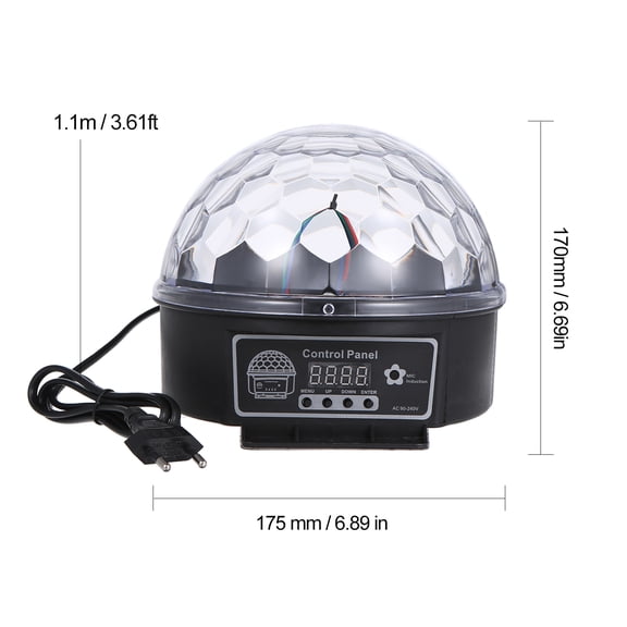 Xirurus DMX512 LEDs Ball Stage Light with Remote Control, 6 Channel Sound Activated Party Lights, 6 Colors Stage Par Lighting for Disco DJ Club Dance Party, 6.89 inches / 17.5 cm