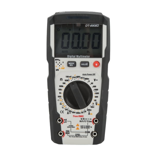 Xirurus DT-8908D High Accuracy Digital Multimeter Tester Portable Manual Range Burn Proof Voltmeter, 6000 Counts LCD Display for Electrical Parameter Measurement