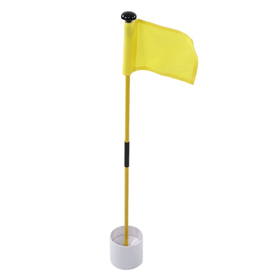 Xirurus Detachable 2 Section Golf Putting Green Flagstick with Hole Cup Kit, Professional Backyard Practice Golf Hole Pole Cup Flag Target Training Equipment, Yellow (32.7 inches / 83 cm)