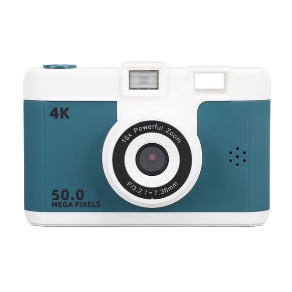 Xirurus Digital Camera 1080P 50MP HD Dual Lens Wireless 16X Digital Zoom Anti Shake Compact Point and Shoot Vlogging Camera with MP3 Games for Photography Video, Green (4.33 inches / 11 cm)