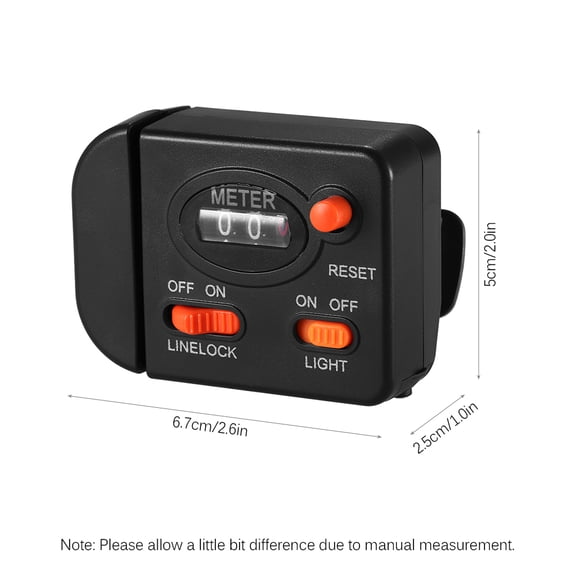 Xirurus Digital Fishing Line Counter Professional Clip-on Depth Monitor with Lighted Display for Accurate Casting up to 327.8ft / 99.9m Essential Tackle Tool