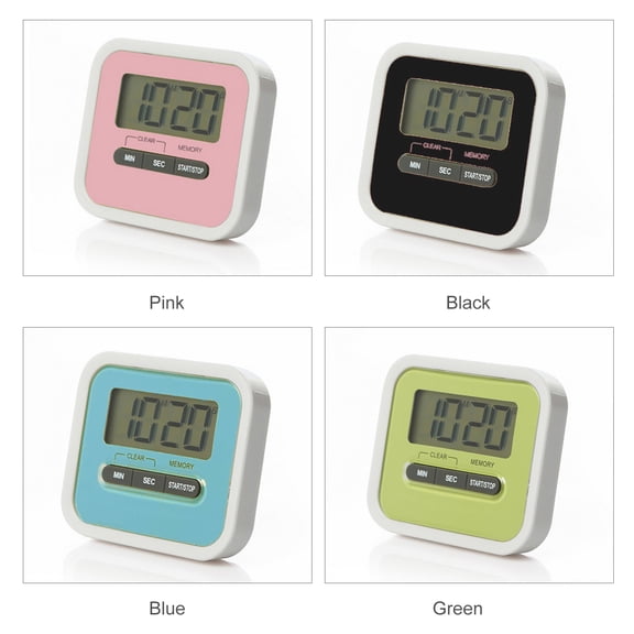 Xirurus Digital Kitchen Timer with Magnetic Back, Stand and Clip, Large Display Countdown and Count Up Clock Alarm for Cooking, Kids, Yoga, Baking, 100-Minute, Green