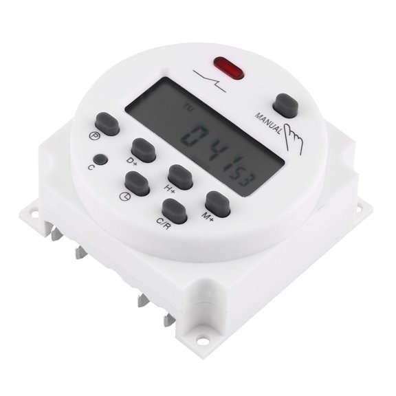 Xirurus Digital Timer Relay Switch 24VAC/DC Programmable Weekly Time Switch Microcomputer LCD Controller for Street Neon Lamps Home Appliances (7.00 x 7.00 x 5.00 inches / 17.8 x 17.8 x 12.7 cm)