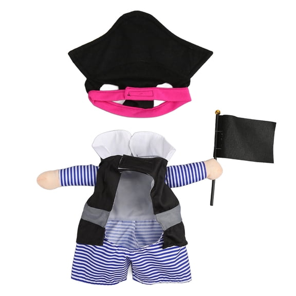 Xirurus Dog Pirate Costume XL – Premium Polyester, Hook‑Loop Fastener, Easy Wear, Cute Cartoon Print, Perfect for Halloween & Parties