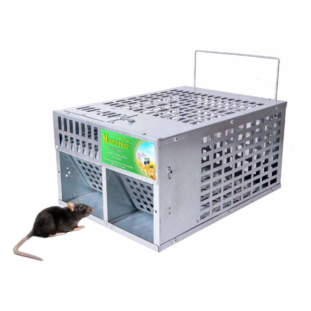 Xirurus Dual‑Door Live Trap – 2‑Door Continuous Capture, Safe Handle, Galvanized Steel, Layered Design, Reusable for Indoor/Outdoor Mice & Small Pests