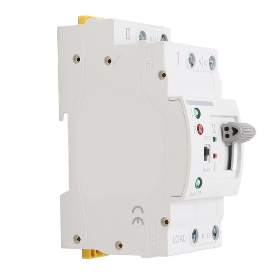 Xirurus Dual Power Automatic Transfer Switch 2P 63A Generator Circuit Fast Changeover Controller Millisecond Switching Constant Power Supply 110VAC 110 V System Standard (4.72 inches / 12 cm)