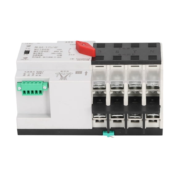 Xirurus Dual Power Automatic Transfer Switch Millisecond Controller with Cover NLQ4-125/4P 100A 400V AC Fast Transfer Switch for Home Backup PC Grade Electrical Switch (5.91 in / 15.0 cm)[cite: 1]