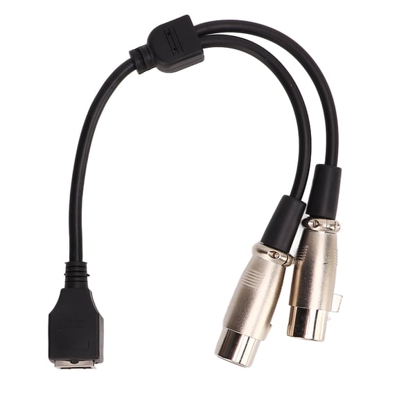 Xirurus Dual XLR 3-Pin Female to RJ45 Cable, Stage Lighting Signal Cord for Sound Transmission, Audio Mixer Amplifier Converter, Black, 9.8 inches / 25 cm