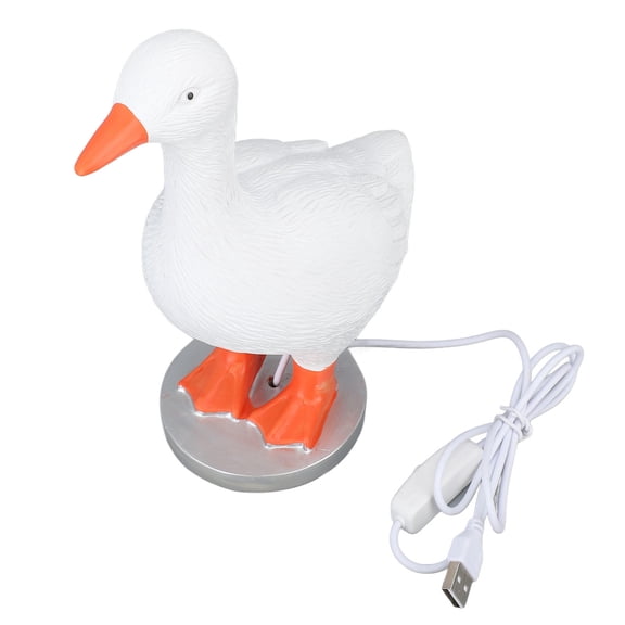 Xirurus DuckEgg LED Lamp Resin Goose Table Light, Warm USB Night Light, Funny Home Decor for Bedroom & Study