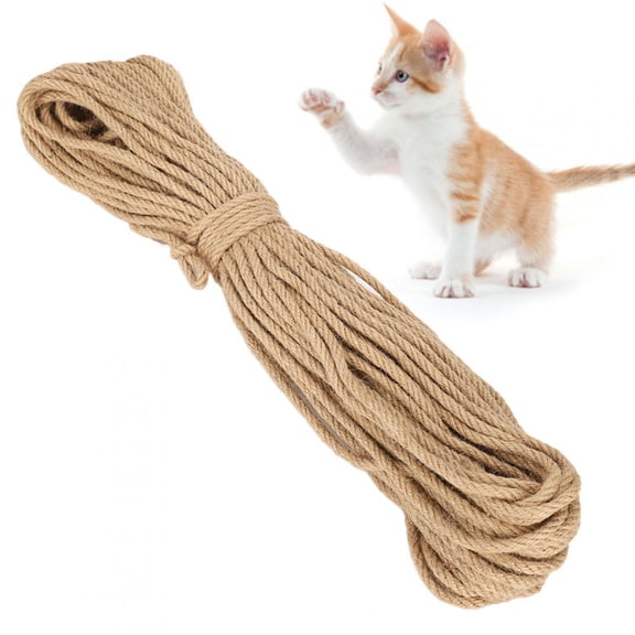 Xirurus Durable Sisal Twine for Cat Tree Repair, 6mm x 50m Natural Scratching Post Replacement Rope, DIY Scratch Board & Pet Toy Making Supplies, 0.24 in x 164 ft Length