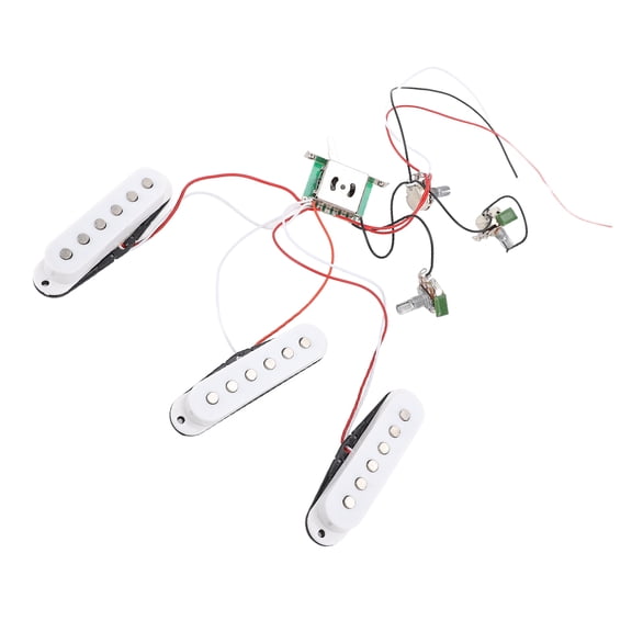Xirurus Electric Guitar Pickups Kit Prewired Set Single Coil with Timbre Volume Line Replacement for ST Panel White