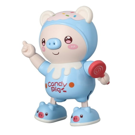 Xirurus Electronic Dancing Piglet Toy Cool Light Music Kids Walking Animal Interactive Toy for Children, Battery Operated, Blue (7.87 inches / 20 cm) Ultimate Entertaining Playmate