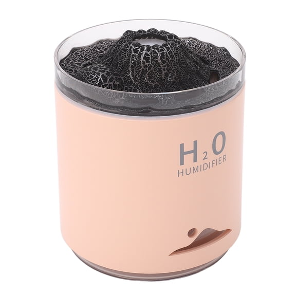 Xirurus Essential Oil Diffuser Volcano 300ml Aroma Humidifier with 7 Colors Flame Night Light Pink (5.1 inches / 13 cm)