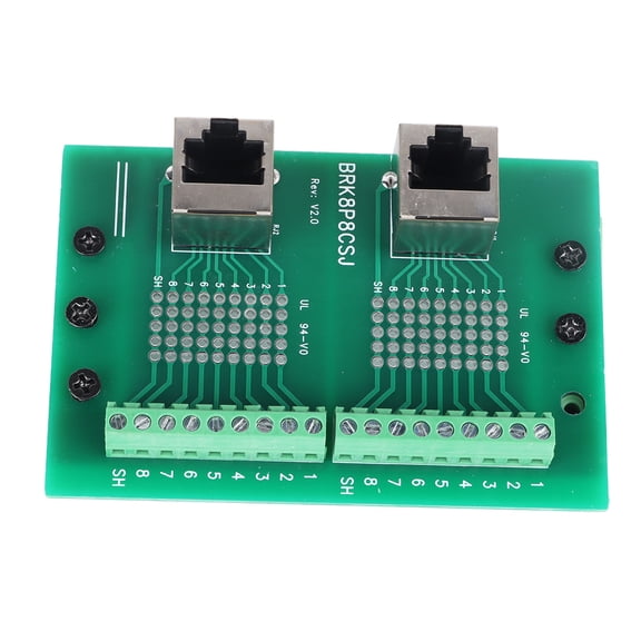 Xirurus Ethernet Connector Breakout Board Fast Transmission DIN Rail Mount RJ45 M2 Terminal Block Dual Port 8P8C