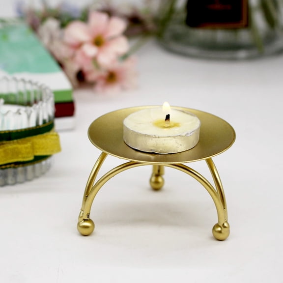 Xirurus European Style Geometric Round Iron Candle Holder Metal Desktop Centerpiece for Dinner Table Decoration, Black, 2.76 in / 7 cm