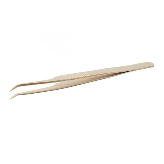 Xirurus Eyelash Extension Tweezers Stainless Steel Fiber Tip Golden Precision Lash Tools for Beauty Salon and Home Use Professional Eyelash Application Instrument