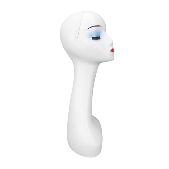 Xirurus Female Mannequin Head 19.7 inches / 50 cm Elegant Wig Display Head Model for Hat Jewelry Making, Good Stability Odorless Professional Styling Prop with Blue Makeup