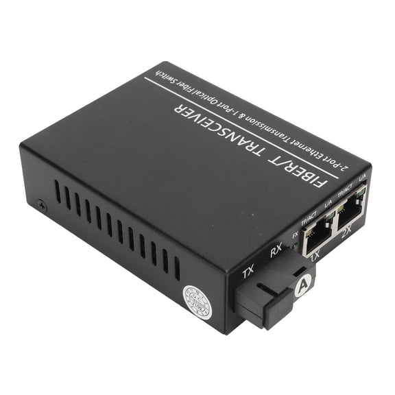 Xirurus Fiber Transceiver Tx1310nm/Rx1550nm Single Mode Optical Media Converter Gigabit Ethernet to Fiber Optic with RJ45 Port, 20km Range, 100-240V EU Plug
